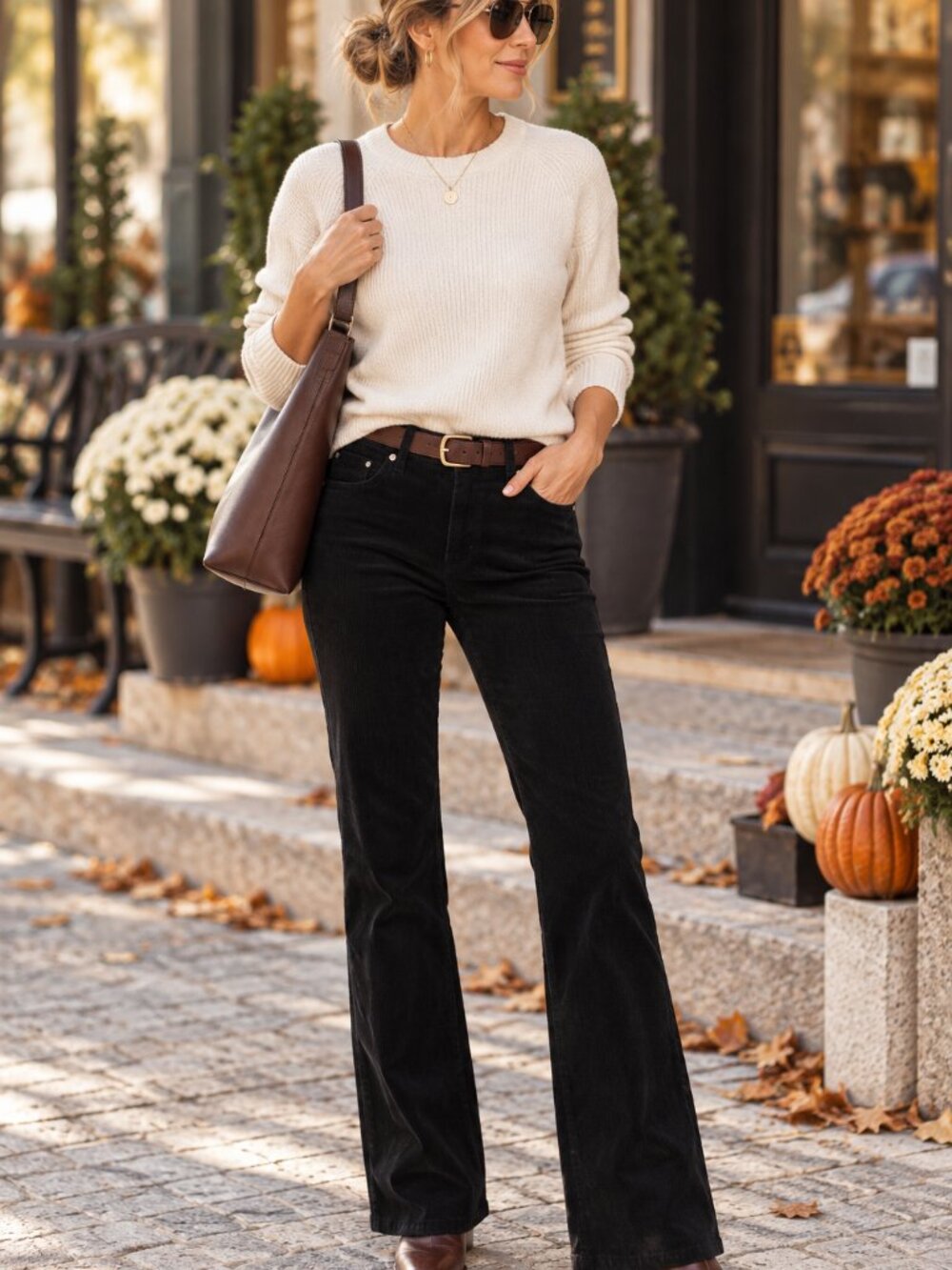 LOFT Women 8 Black Corduroy Pants Original Boot Bootcut Y2K Stretch Low Rise
